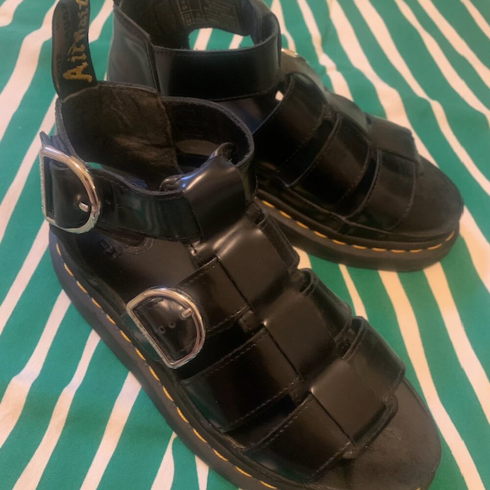 Dr. Martens Mackaye Leather Strap Sandals Black Women's Size 6 US - Picture 7 of 9